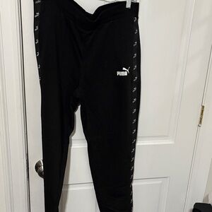 Puma Black Joggers with Logo Detail